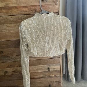Edikted Christy Sequin Crop Top. Never worn. Sold out in stores.